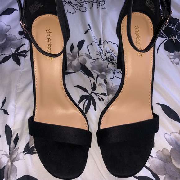 Shoe Dazzle Black Heeled Sandals Size 10 - Picture 2 of 7